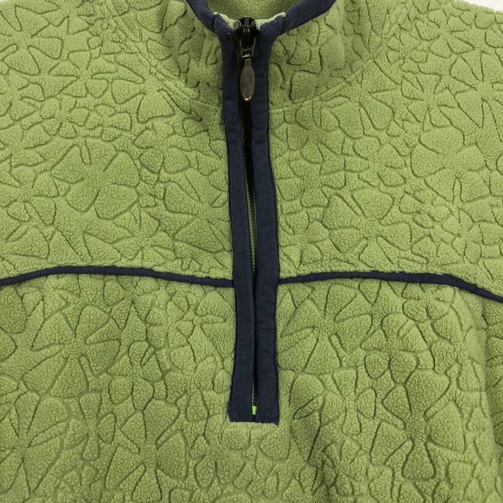Vtg Columbia Fleece Jacket Green Flowers L - Picture 2 of 8